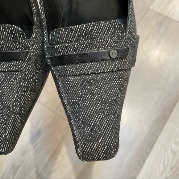 Vintage Gucci Grey Monogram Square Toe Heels - Picture 4 of 8